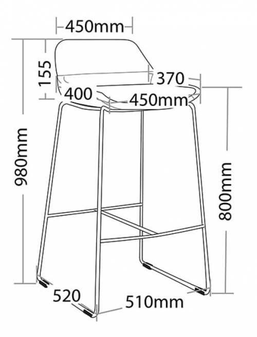 Nuvough Stool Specfurn Commercial Furniture Diagram