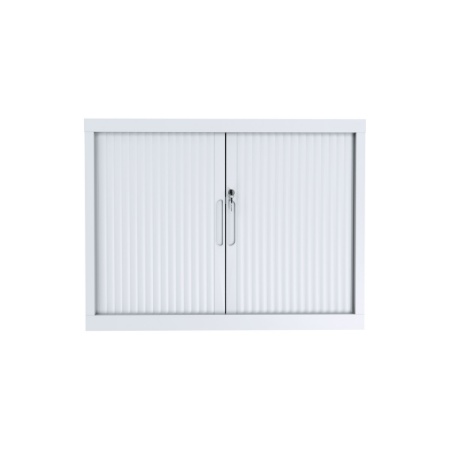 metal tambour door cabinet white
